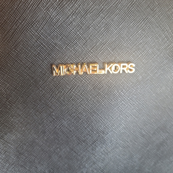 Michael Kors Women's Black Leather Double Handle Satchel Bag - Picture 6 of 7